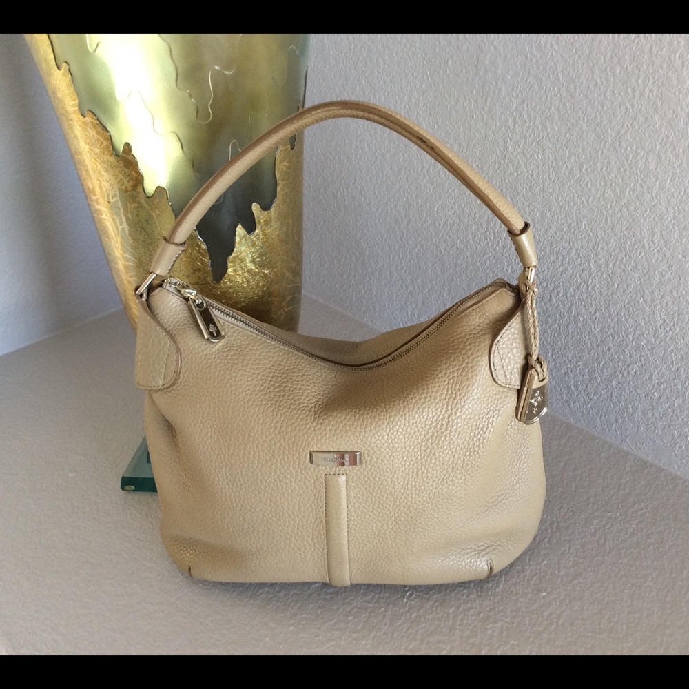 Cole Haan Tan Pebble Leather Large Shoulder Bag